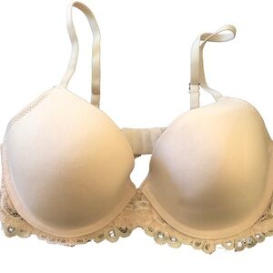 Lucky Brand Light Pink Blush Lacey Bra 36C Underwire Sexy Goddess Light Padding